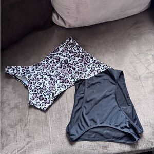 NWOT Leopard Print and Black Women's Swimsuit